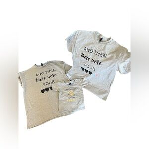 Pregnancy announcement 2nd child parents and toddler matching tshirt set